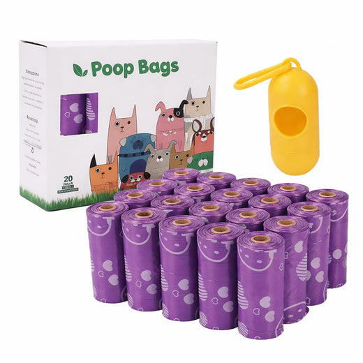Scented Dog Poop Bags + Dispenser (300 Count)