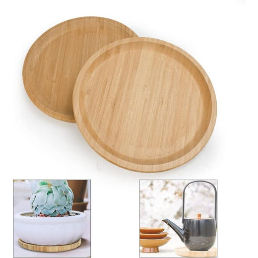 Bamboo Plant Saucers & Trays (2 Piece)