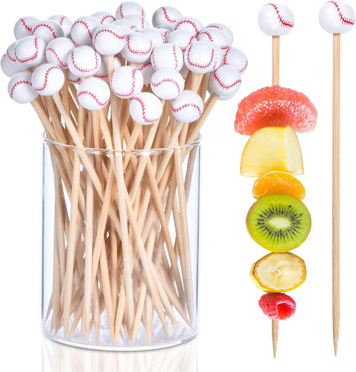 Bamboo Cocktail Picks — Sports (100 Pack)