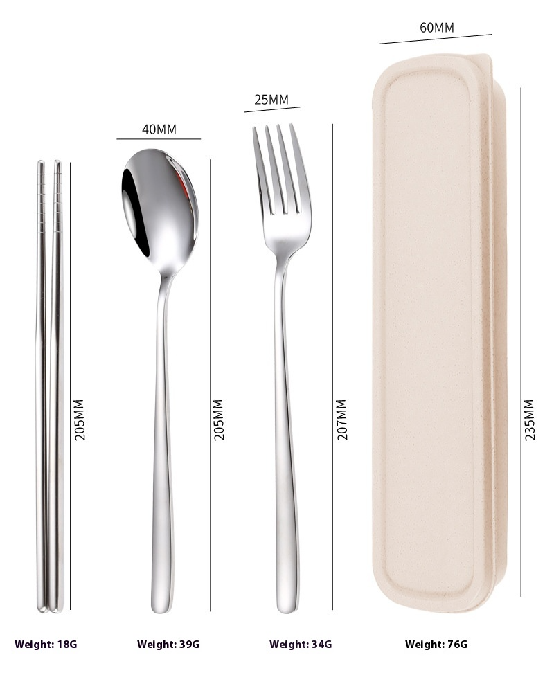 Reusable Travel Cutlery Set — Stainless Steel
