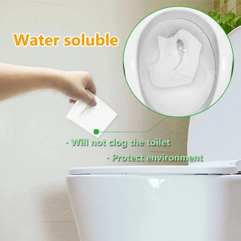 Disposable Toilet Seat Cover Portable Travel Camping Hotel Bathroom Toilet Mat Pads Degradable Soluble Water Toilet Covers Paper