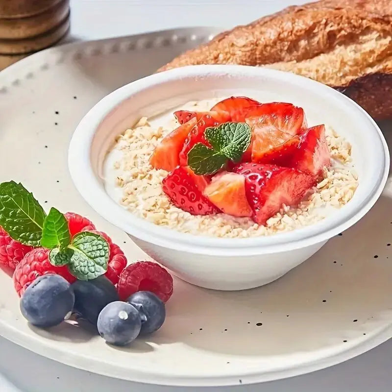 Disposable Paper Bowls Biodegradable Paper Bowls Family Party Picnic Soup Fruit Appetizers Desserts Household Food Containers