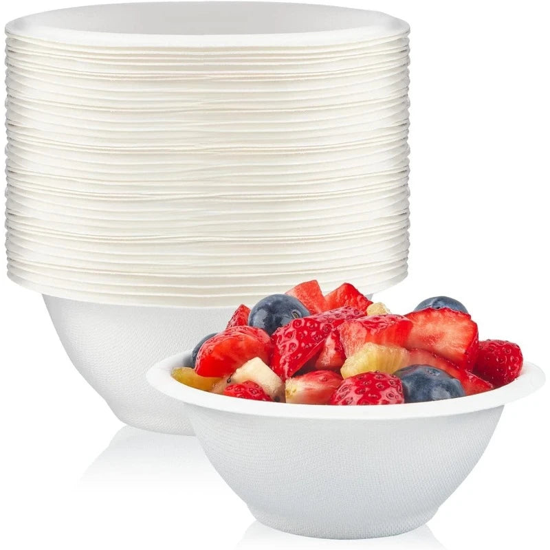 Disposable Paper Bowls Biodegradable Paper Bowls Family Party Picnic Soup Fruit Appetizers Desserts Household Food Containers