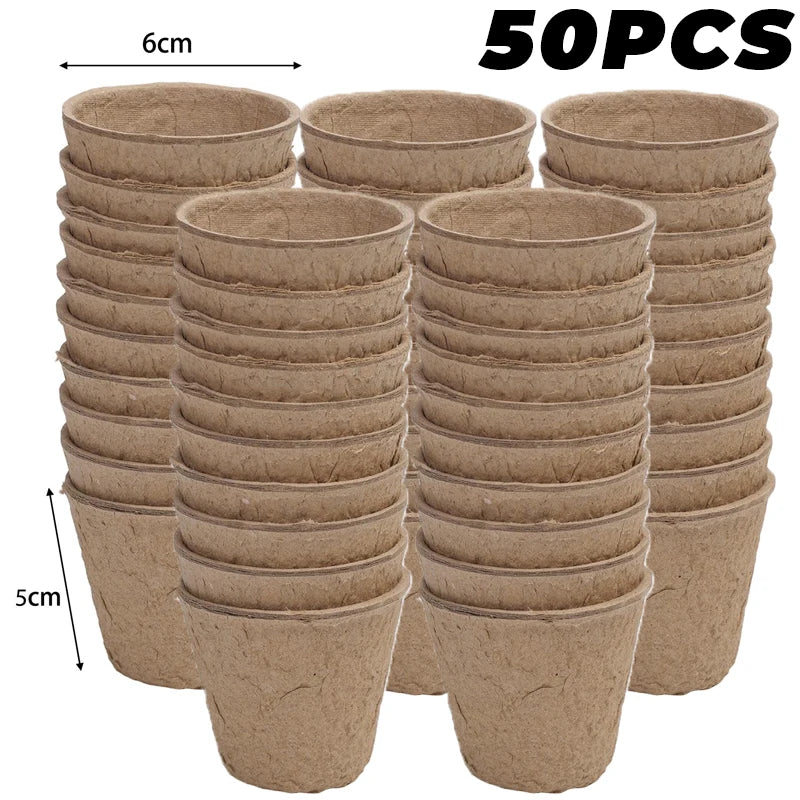 Biodegradable Paper Pulp Seedling Cup Nursery Pot Eco Friendly Plant Starter Pot for Indoor Outdoor Garden Germination Peat Pots