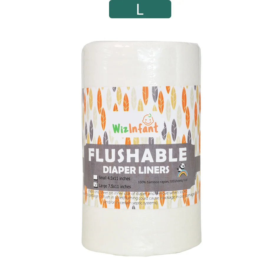 WizInfant Unscented Biodegradable Nappy Liners 100% Biodegradable & Flushable, Highly Absorbent,Breathable & Disposable