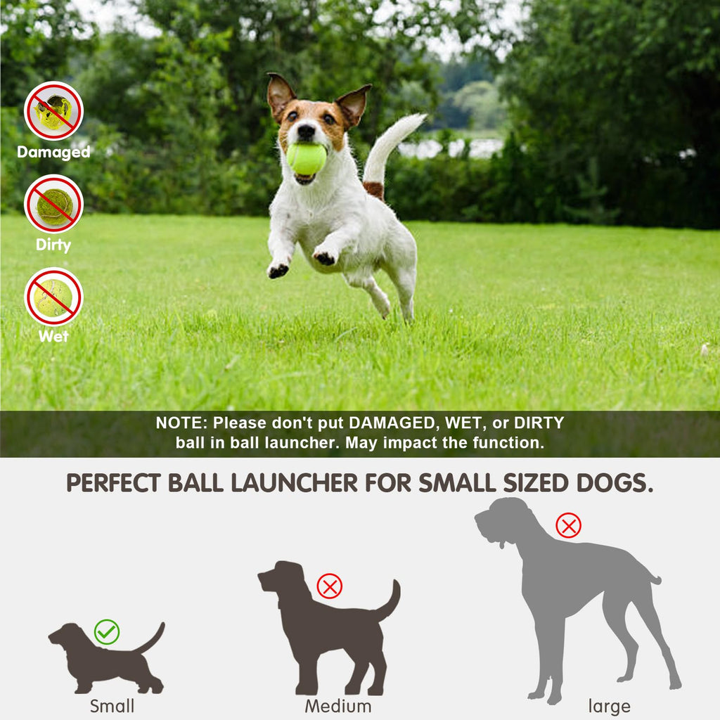 Automatic Dog Ball Launcher with 15 Mini Tennis Balls & Mesh Bag – Rechargeable Pet Toy for Small Dogs, Adjustable Launch Distance, Interactive Play (Orange)