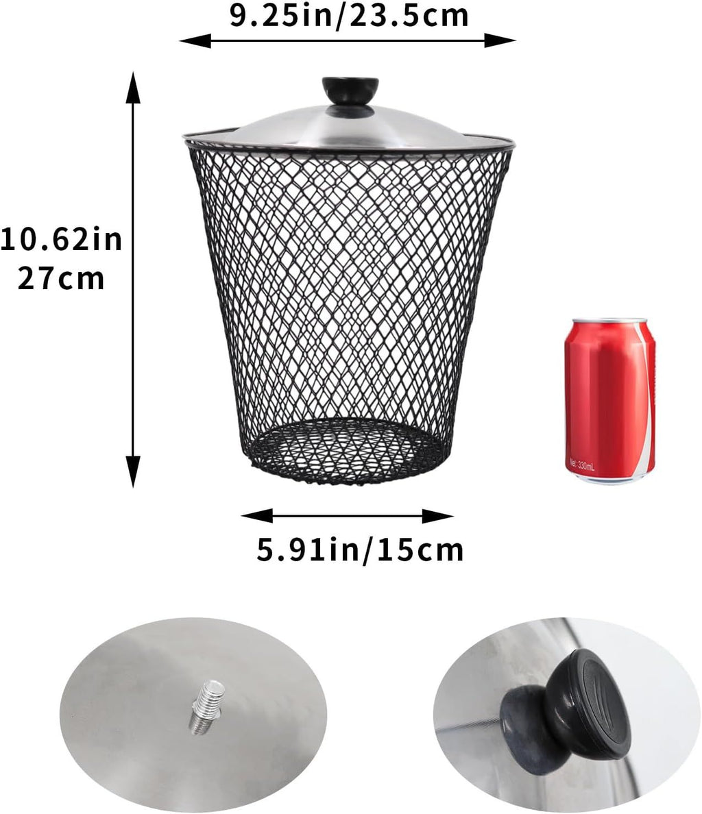 4 Pack Underground Worm Composting Bin with Lid, Metal Mesh Bucket for Organic Waste, Garden Soil Enrichment Tool (Silver)