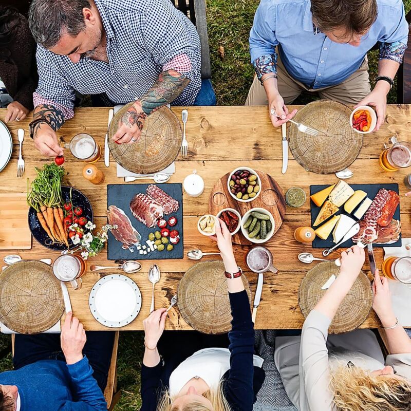 50 Pack 9" Rustic Wood Grain Paper Plates Disposable (Wood Grain 02)