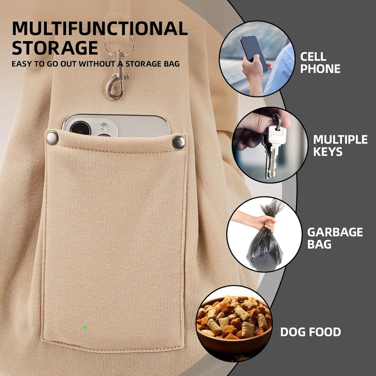Dog Carrier Bag - Dog Sling - Waterproof - Dog Bag - Cat Travel Bag - Dog Carrier - Pet Carrier Bag Dog - Small Dog Front Carrier for Travel - Animal Carrier Bag - Max 10 Kg - Dog Carrier Bag - For Cats, Dogs and Pets - Khaki