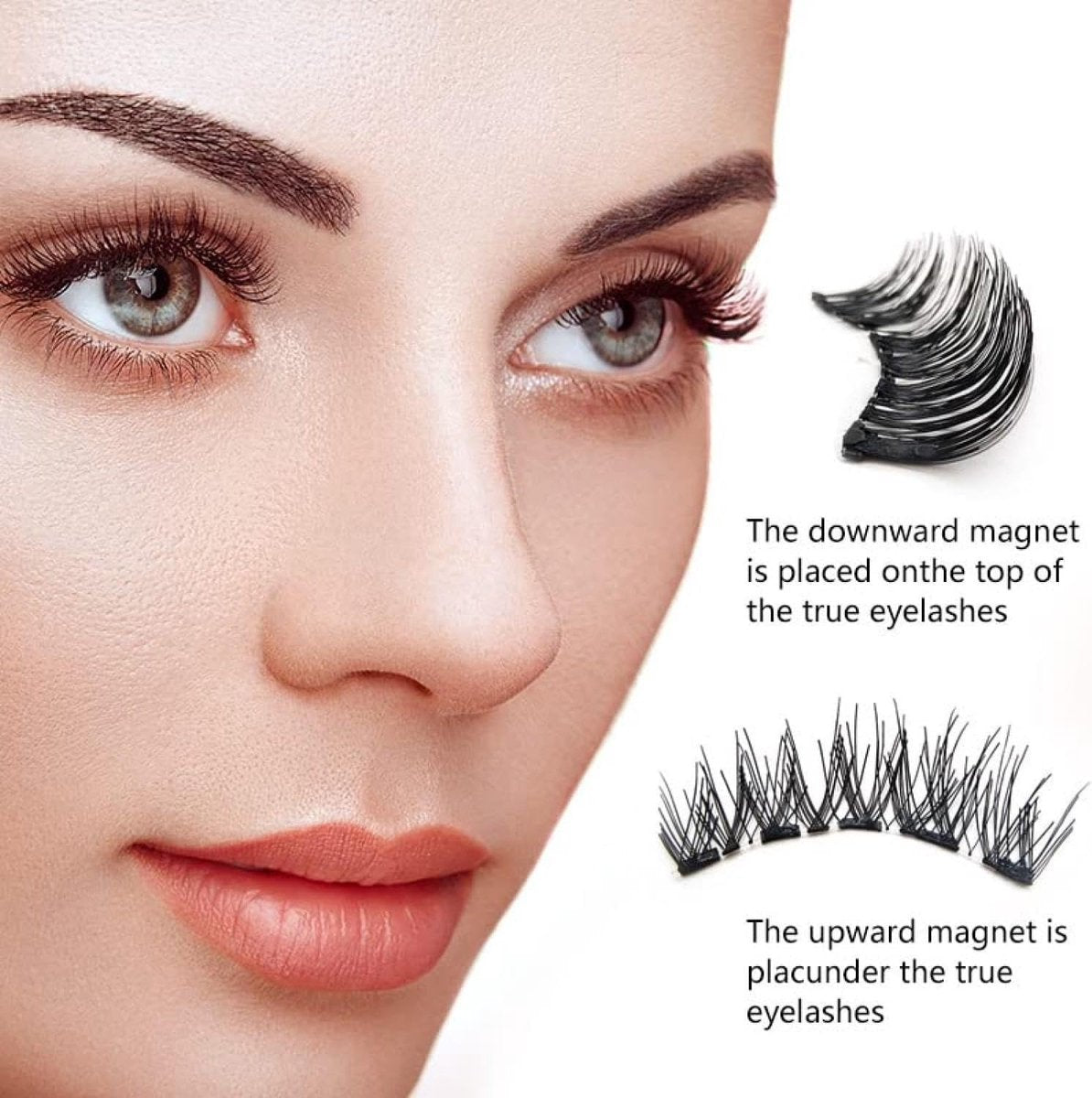 Magnetic False Eyelashes - False Eyelashes - With Clip - Reusable Magnetic Eyelash Set - False Eyelashes - Eye Makeup Lashes - 3D Magnetic Eyelashes - Long-lasting/Reusable - Magnetic Eyelashes - Natural Look - No Glue - Eyelash Extensions