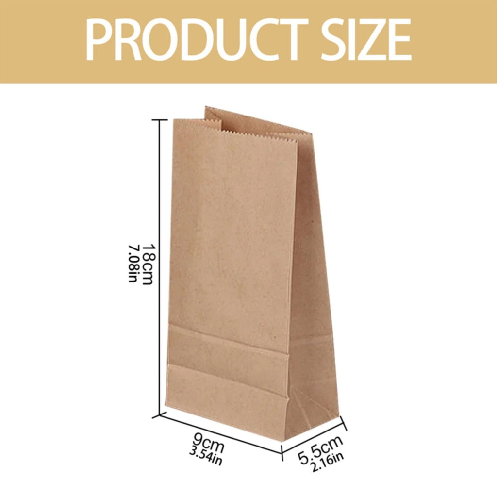 JWDX Food Storage Clearance, 50Pcs Paper Sandwich Bags Kraft Brown 50 Pack Biodegradable and Compostable Food Grade Paper Bags Natural Kraft Paper Stock Bags for Cookies Sandwiches As shown