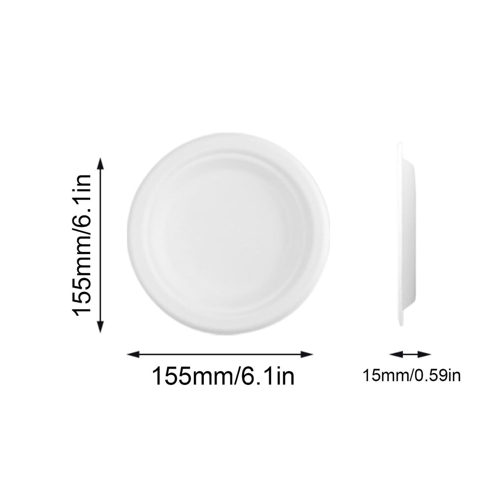 Compostable Bagasse Plates 6" (5 Pack)