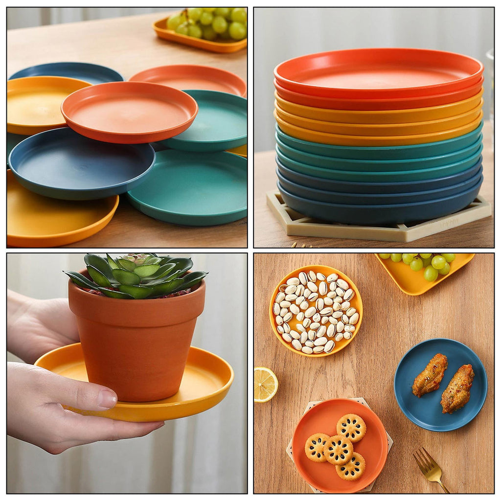 1Pcs Lightweight Mini Plastic Plates, Spit Bone Dishes ,Unbreakable Dinner Dishes Plates,Reusable Plate Dishwasher Microwave Safe, Dinner Plates, Plastic Plates Reusable,Easy To Clean Green
