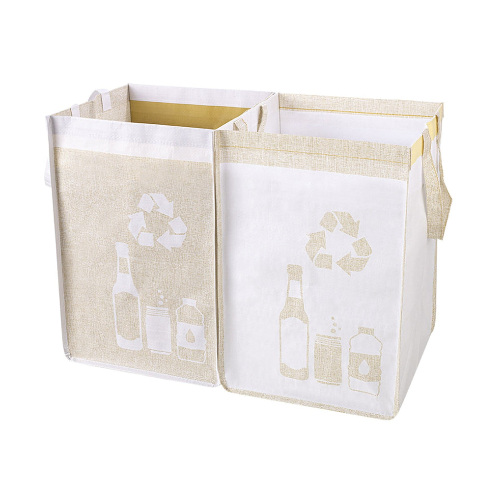 2 Pcs Separate Recycling Waste Bags,Recycle Waste Bag for Kitchen Home,Recycling Organizer,Reusable Recycling Bags,Indoor Recycling Trash Sorting Organizer,Reusable And Waterproof,(D,12x12x17 in) D