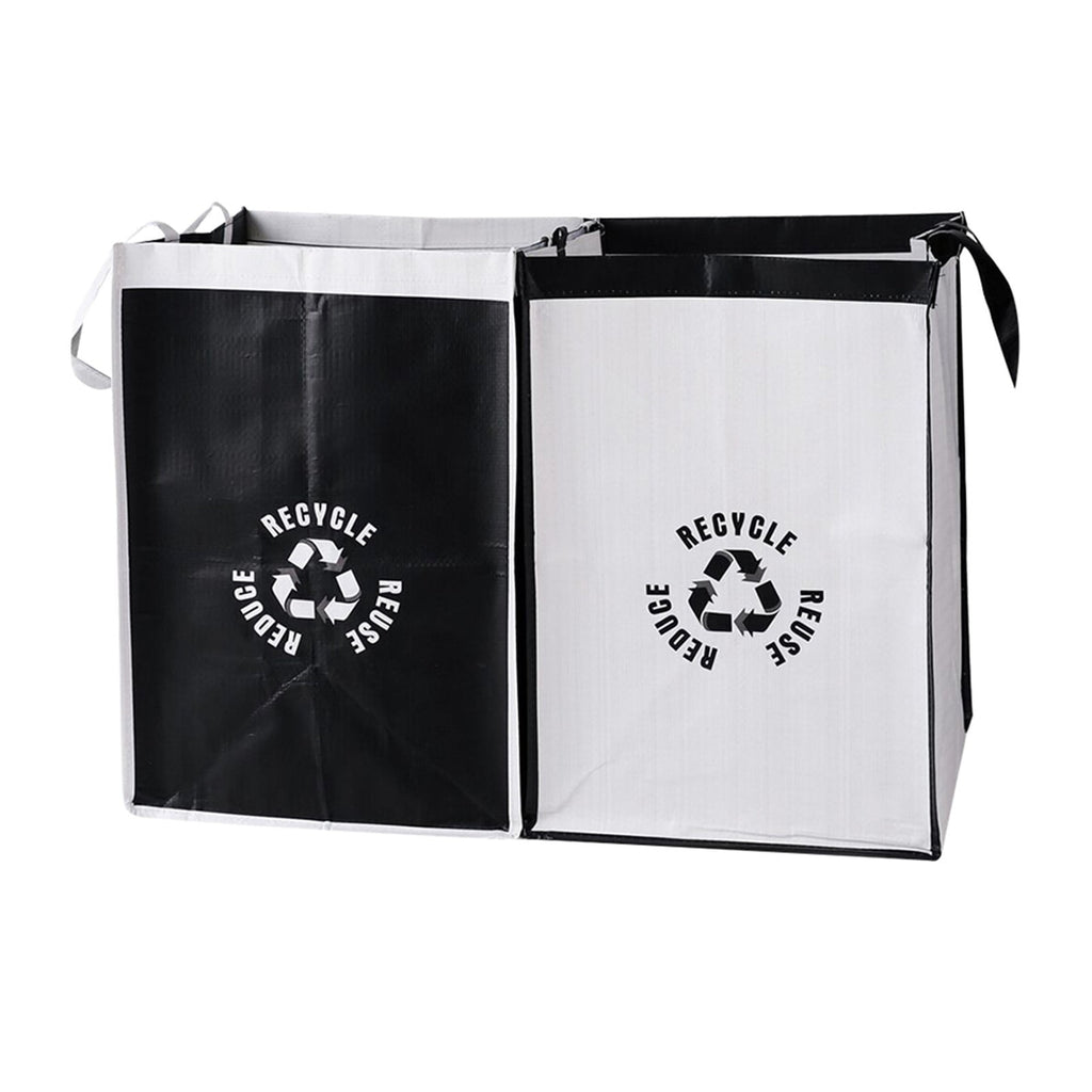 2 Pcs Separate Recycling Waste Bags,Recycle Waste Bag for Kitchen Home,Recycling Organizer,Reusable Recycling Bags,Indoor Recycling Trash Sorting Organizer,Reusable And Waterproof,(D,12x12x17 in) Gray