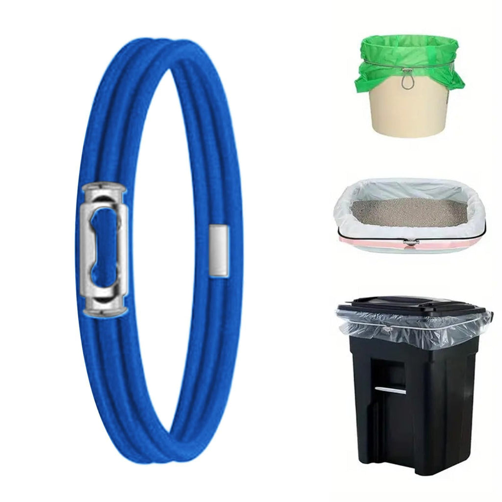 Garbage Can Rubber Bands,Multifunction Litter Box Bands,Fits 13-30 Gallon Bins, Heavy-duty Trash Can Bands to Hold Garbage Bags in Place, Trash Bag Holder Band with High Elasticity(Grey) Blue