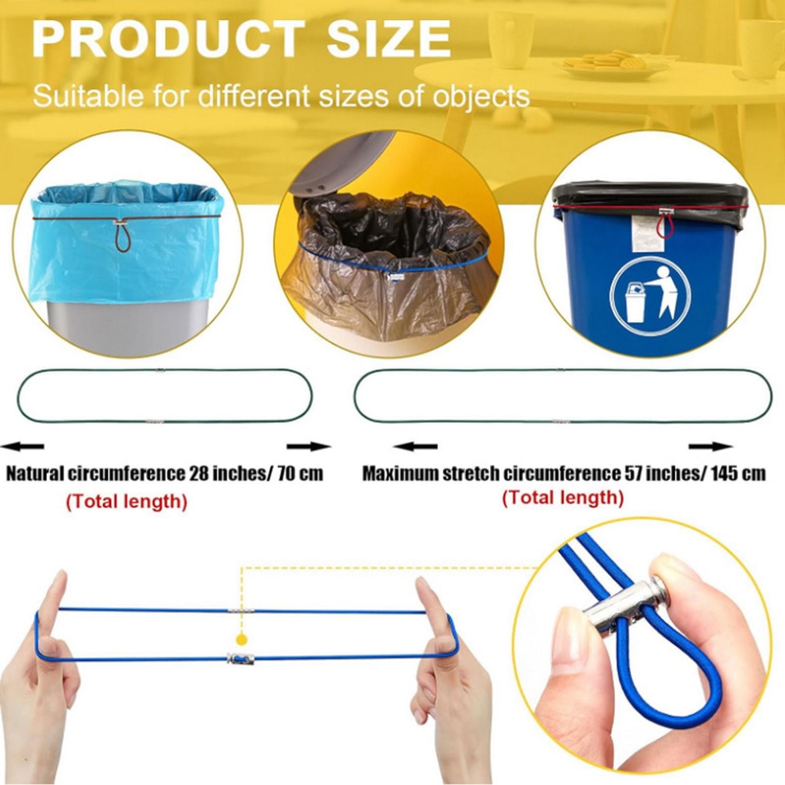 Garbage Can Rubber Bands,Multifunction Litter Box Bands,Fits 13-30 Gallon Bins, Heavy-duty Trash Can Bands to Hold Garbage Bags in Place, Trash Bag Holder Band with High Elasticity(Grey) Blue