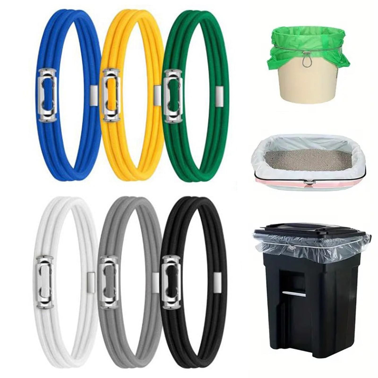Garbage Can Rubber Bands,Multifunction Litter Box Bands,Fits 13-30 Gallon Bins, Heavy-duty Trash Can Bands to Hold Garbage Bags in Place, Trash Bag Holder Band with High Elasticity(Grey) Blue