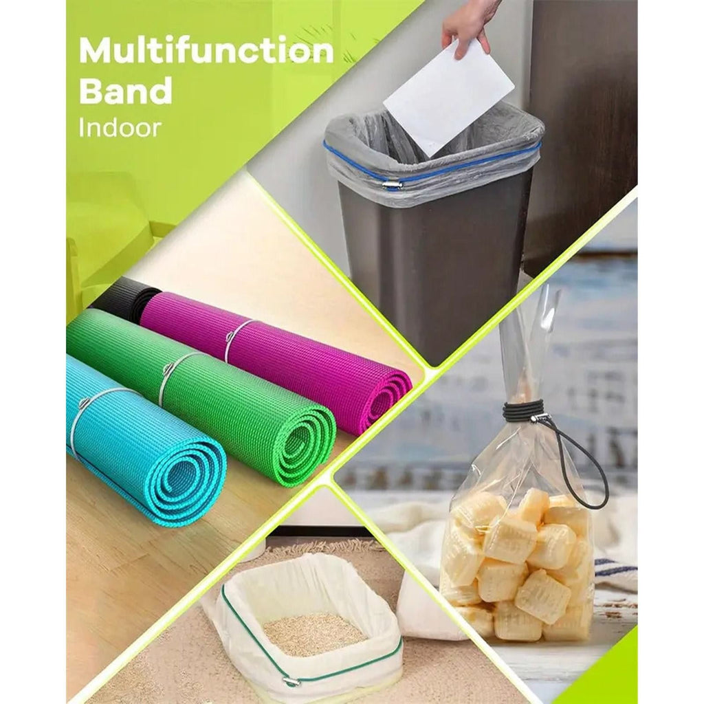 Garbage Can Rubber Bands,Multifunction Litter Box Bands,Fits 13-30 Gallon Bins, Heavy-duty Trash Can Bands to Hold Garbage Bags in Place, Trash Bag Holder Band with High Elasticity(Grey) Yellow