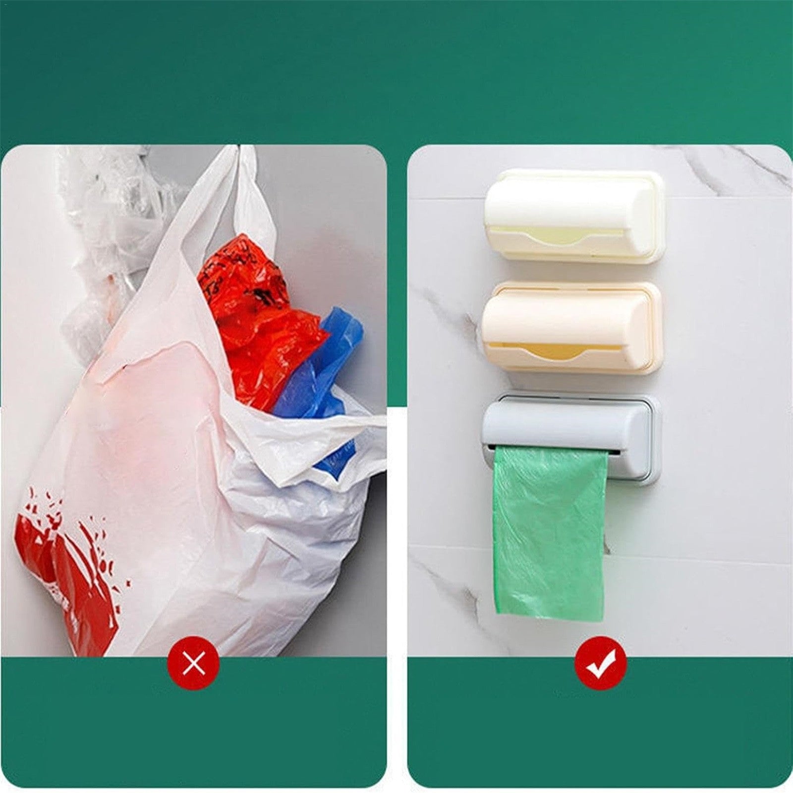Trash Bags Dispenser Bag Dispenser For Small Bin Liner Kit Trash Bag Dispenser For Bottom Of Can Trash Can Liner Dispenser No Punching Required Wall Mount Garbage Bag Dispenser Gray