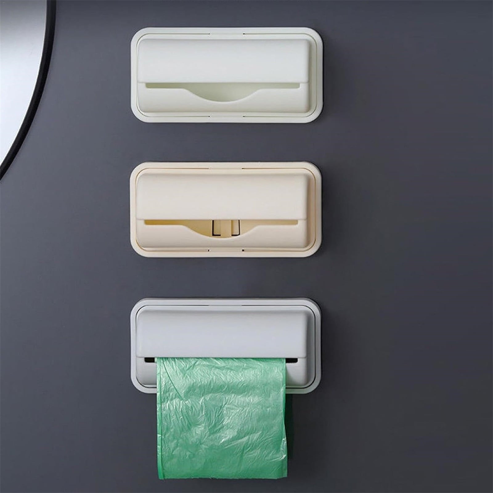 Trash Bags Dispenser Bag Dispenser For Small Bin Liner Kit Trash Bag Dispenser For Bottom Of Can Trash Can Liner Dispenser No Punching Required Wall Mount Garbage Bag Dispenser Gray