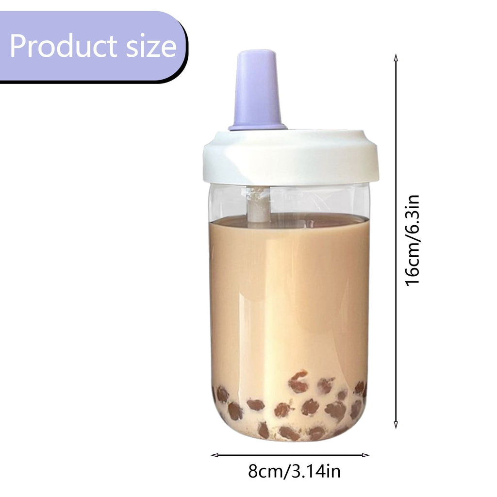 Uanit Reusable Boba Cup for Bubble Tea Boba Tea Cup with Lid and Straw, Leakproof Kawaii Cup, Bubble Tea Cup, Smoothie Tumbler, Insulated, Reusable Straw for Boba Pearls, Boba Gift A Pink