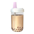 Uanit Reusable Boba Cup for Bubble Tea Boba Tea Cup with Lid and Straw, Leakproof Kawaii Cup, Bubble Tea Cup, Smoothie Tumbler, Insulated, Reusable Straw for Boba Pearls, Boba Gift A White