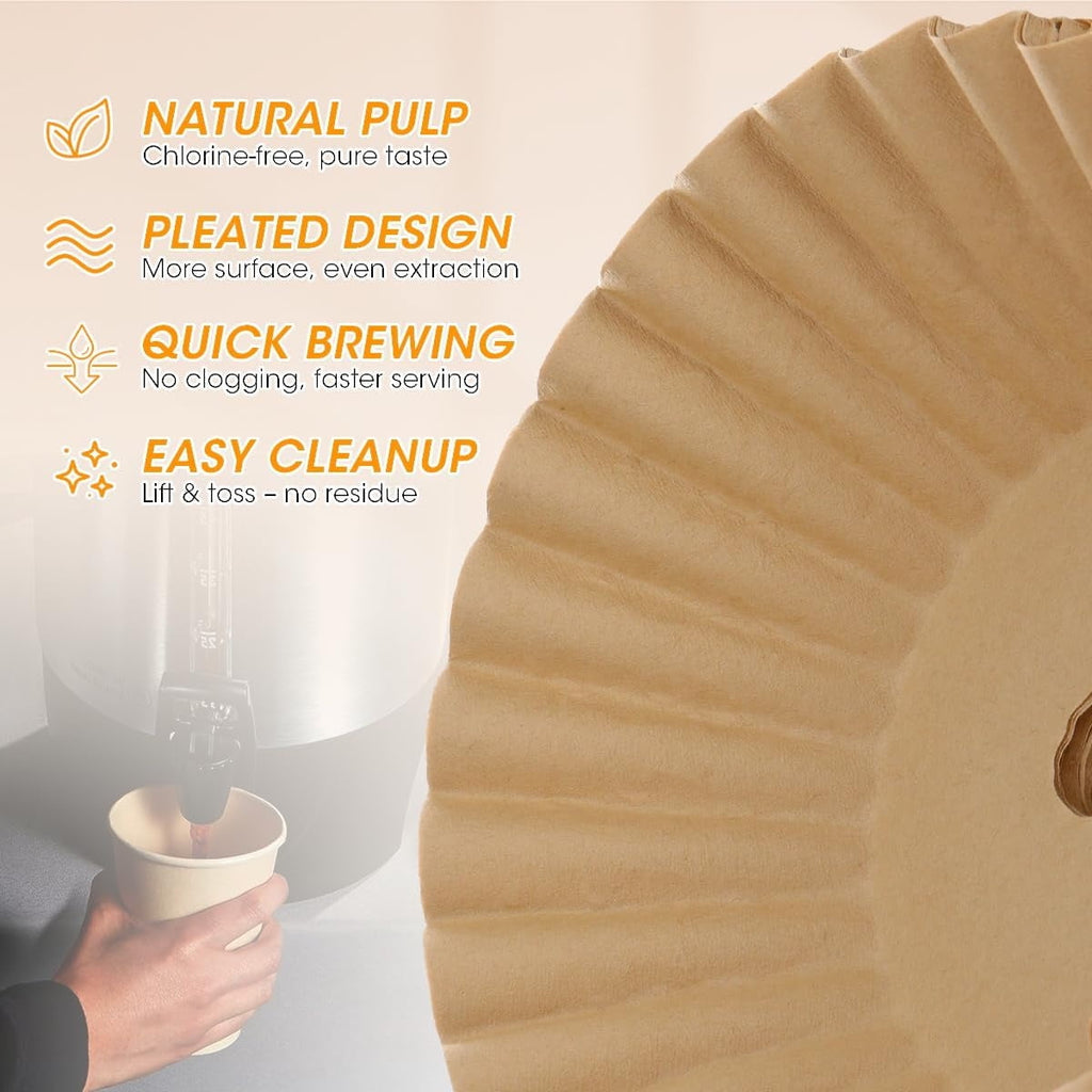 100 Pcs Coffee Paper Filter Tutuviw Unbleached Circular Disposable Coffee Filters Bowl Paper Filters for Coffee Urn and Hot Beverage for Catering Home Party Office