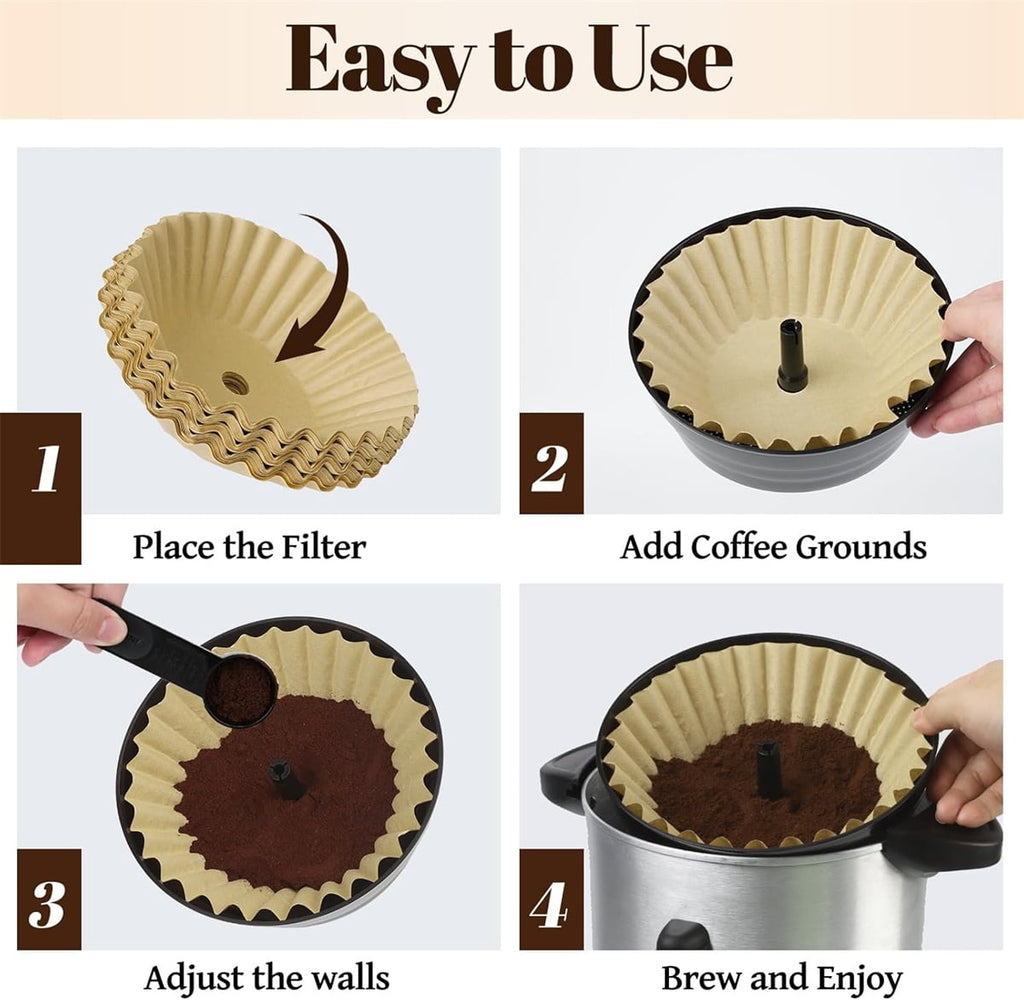 100 Pcs Coffee Paper Filter Tutuviw Unbleached Circular Disposable Coffee Filters Bowl Paper Filters for Coffee Urn and Hot Beverage for Catering Home Party Office