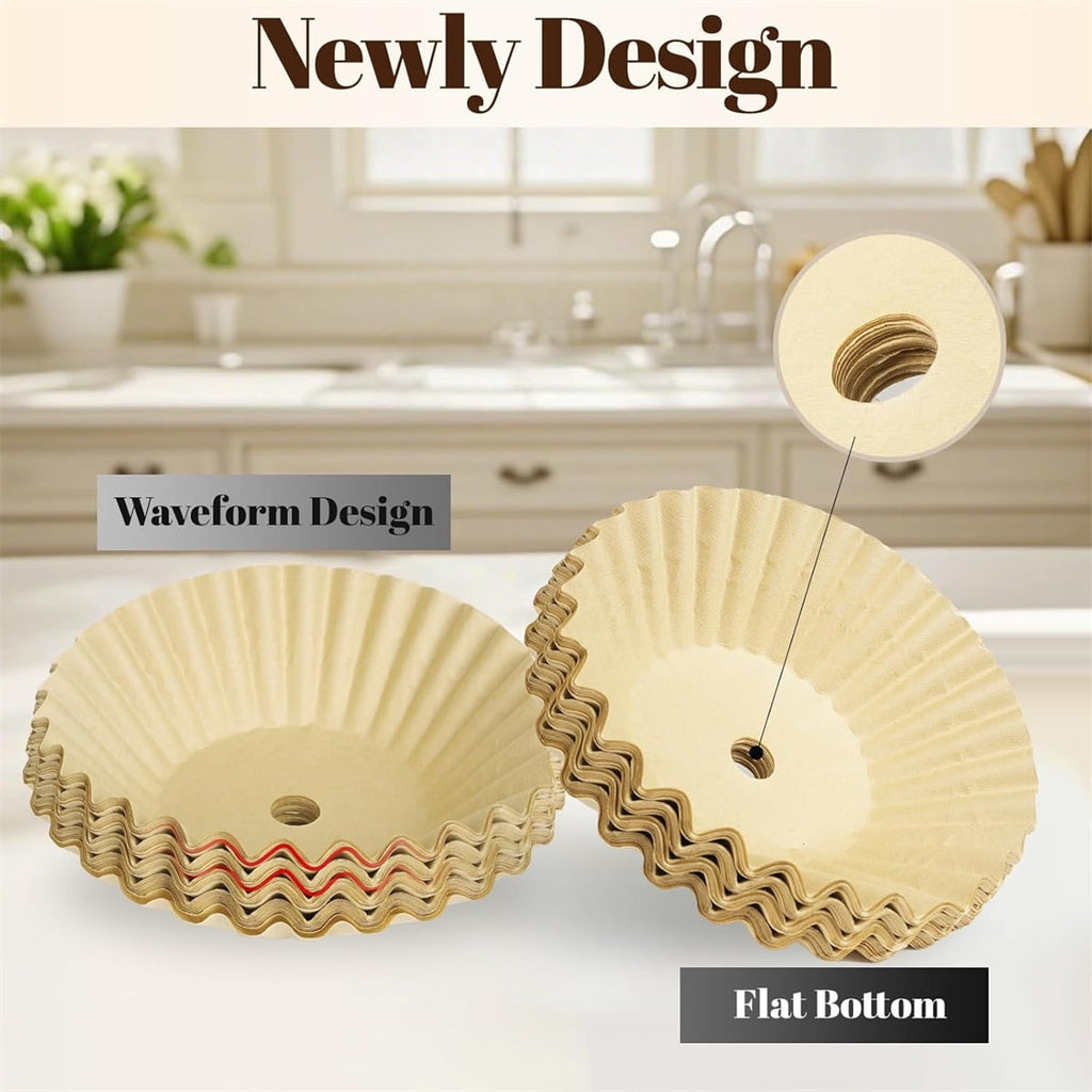 100 Pcs Coffee Paper Filter Tutuviw Unbleached Circular Disposable Coffee Filters Bowl Paper Filters for Coffee Urn and Hot Beverage for Catering Home Party Office