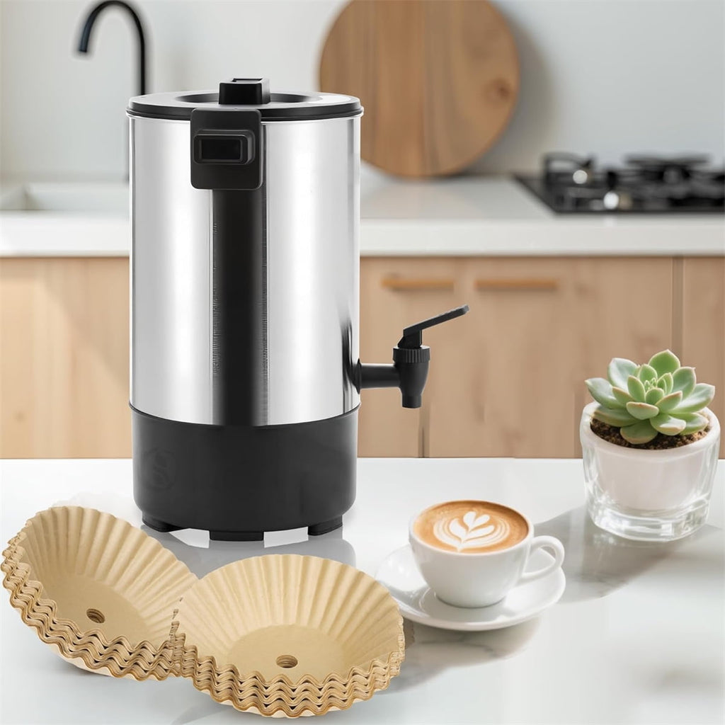 100 Pcs Coffee Paper Filter Tutuviw Unbleached Circular Disposable Coffee Filters Bowl Paper Filters for Coffee Urn and Hot Beverage for Catering Home Party Office
