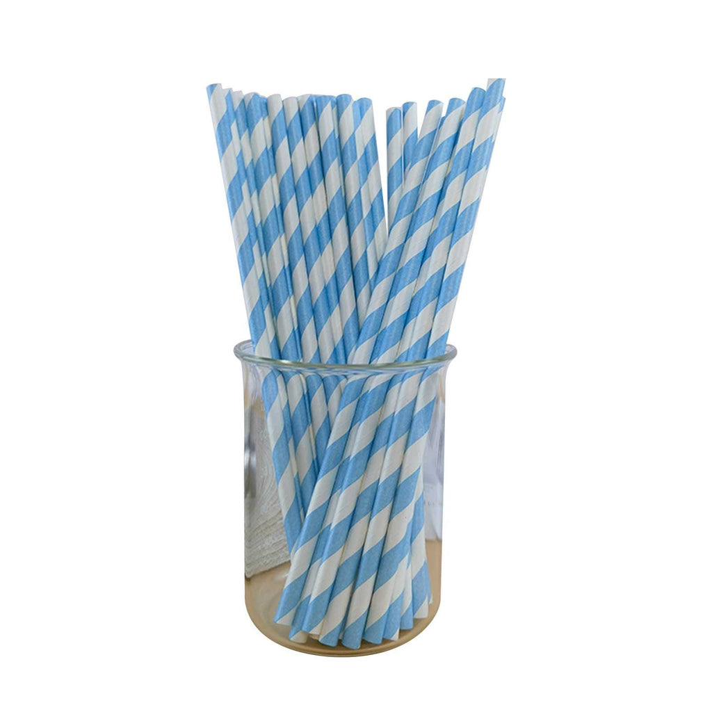 100Pcs Paper Disposable Straws, Red and White Striped Paper Straws, Biodegradable Disposable Drinking Straws for Smoothie, Brithday, New Year, Party Decoration Supplies Green