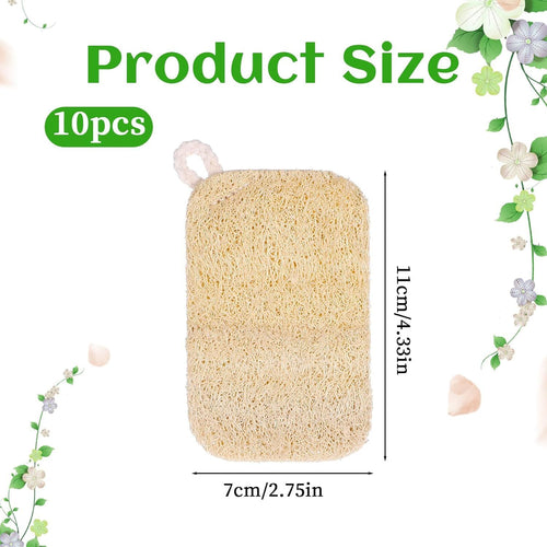 10 PCS Natural Sponges for Dishes, Loofah Dish Sponge for Kitchen Compostable Natural Loofah Sponges