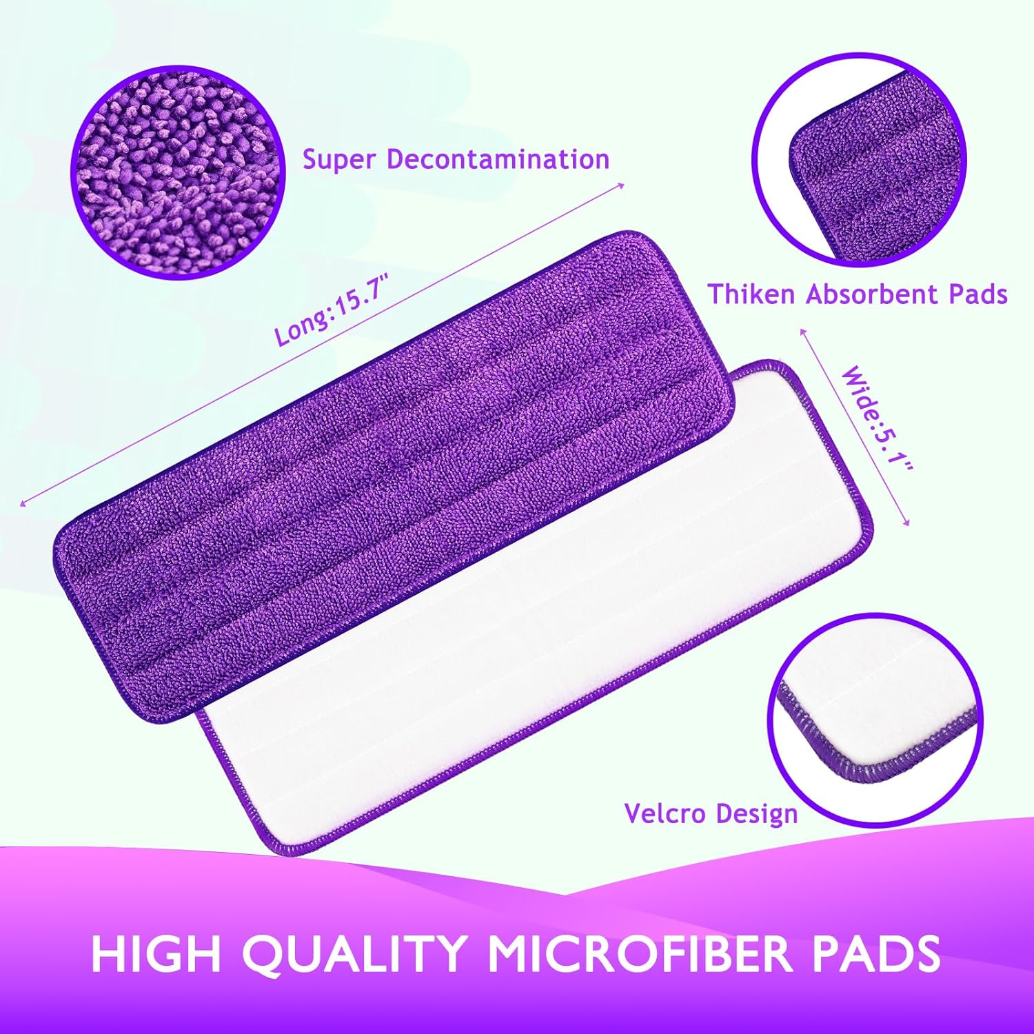 Reusable Power Mop Refills Pads Compatible with Swiffer PowerMop Mop 4 Pack & Reusable Duster Refill Compatible with Swiffer Hand Duster 4 Pack(Handle is Not Included)