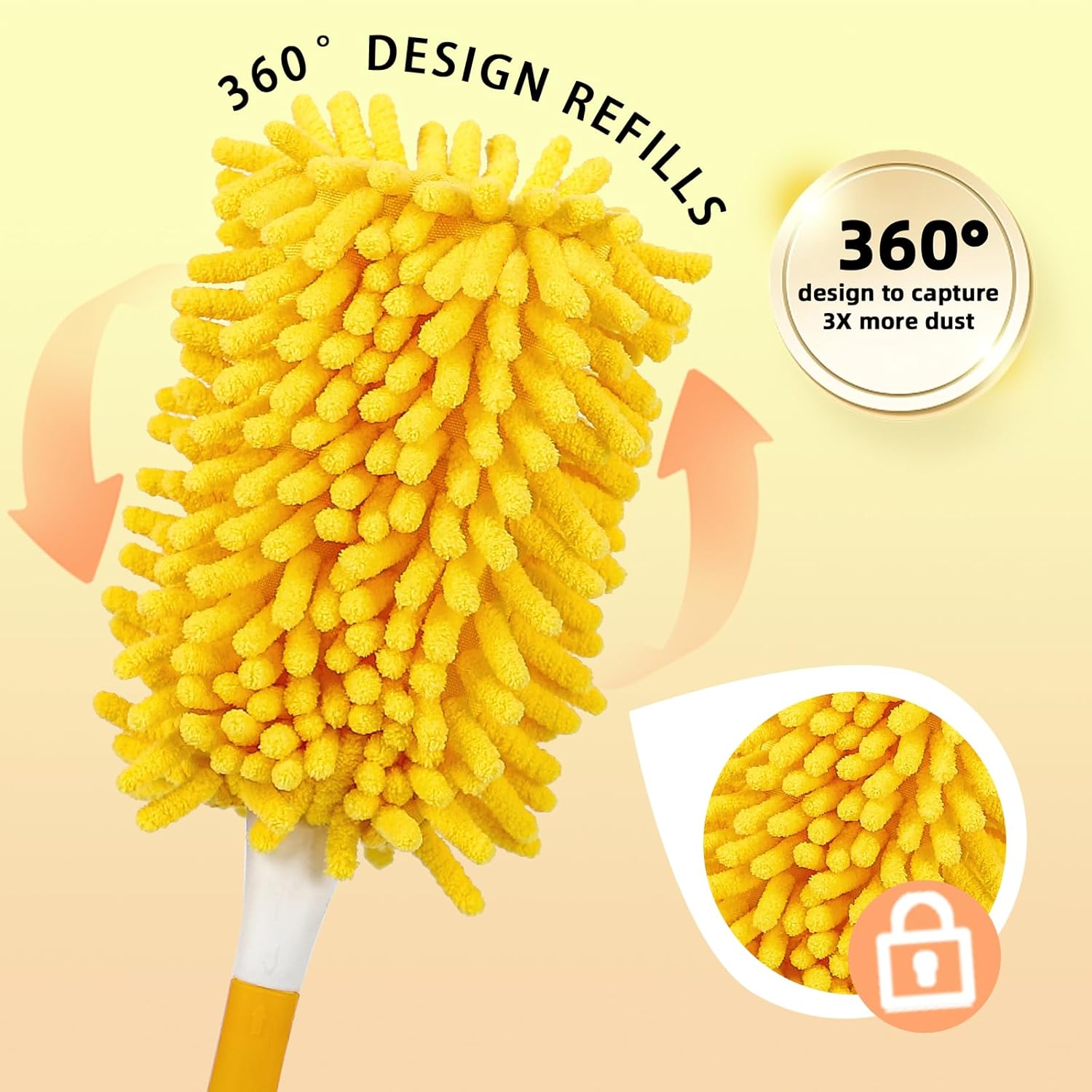 Reusable Power Mop Refills Pads Compatible with Swiffer PowerMop Mop 4 Pack & Reusable Duster Refill Compatible with Swiffer Hand Duster 4 Pack(Handle is Not Included)