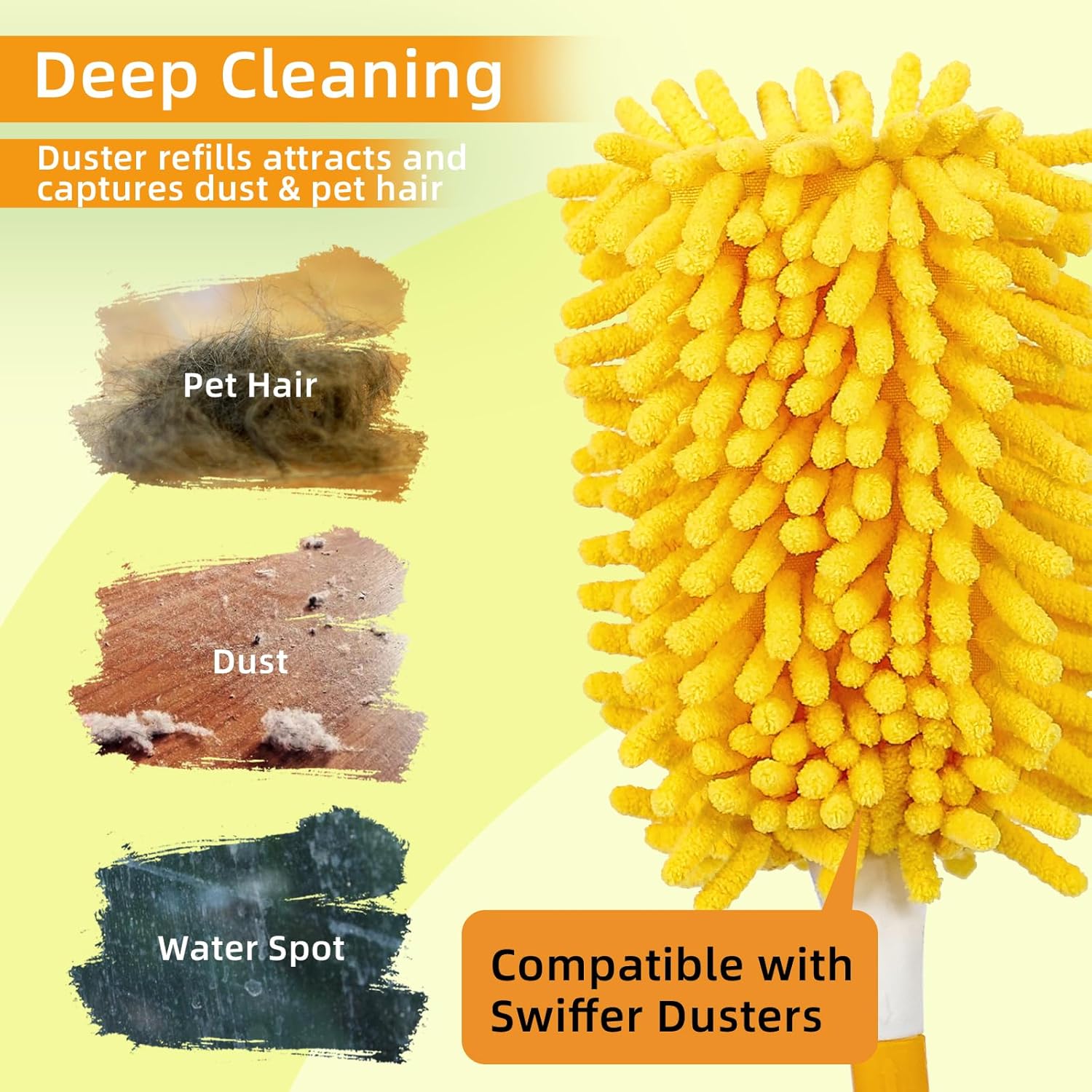 4 Pack Reusable Duster Refill for Swiffer Hand Duster & 6 Pack Reusable Microfiber Mop Pads for Swiffer Sweeper Mop
