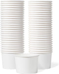 Paper Ice Cream Cups - 50-Count 9-Oz Disposable Dessert Bowls for Hot or Cold Food, 9-Ounce Party Supplies Treat Cups for Sundae, Frozen Yogurt, Soup, White