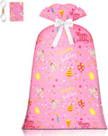 Extra Large Gift Bag Girl Birthday Jumbo Gift Bag, Bday Pink Giant Plastic Oversized Gift Bag Huge Gift Wrap Bag Birthday Bag Wrapping Bag for Large Gift(48inch 1Pack)