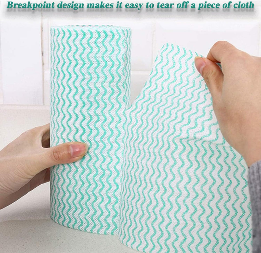 Disposable Cleaning Towel (4 Rolls /200pcs) Reusable Cleaning Wipe, Dish Towels Dish Rags Reusable Quick-Dry