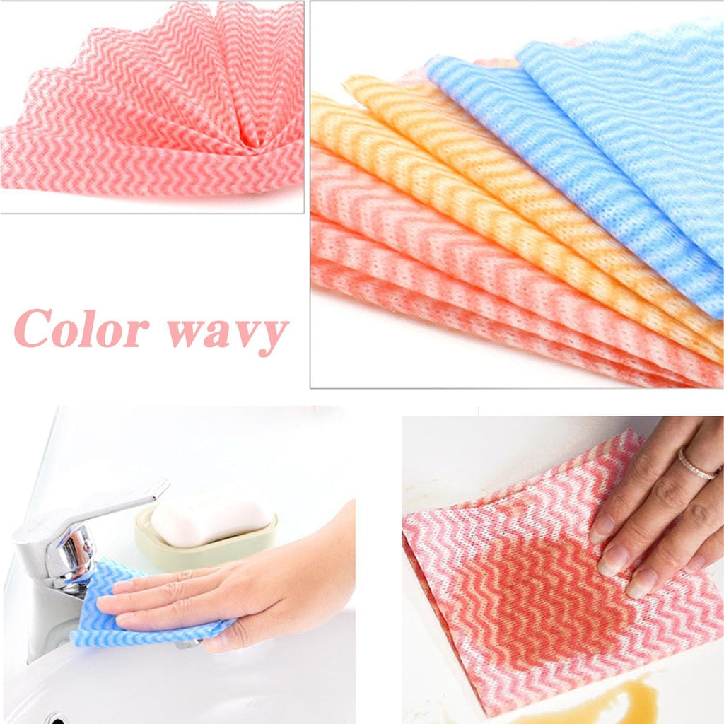 Disposable Cleaning Towel (4 Rolls /200pcs) Reusable Cleaning Wipe, Dish Towels Dish Rags Reusable Quick-Dry