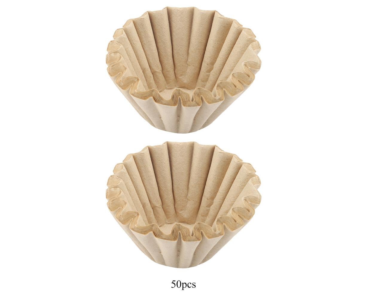 50pcs Disposable Wood Fiber Coffee Filters, Cup Replacement (S)