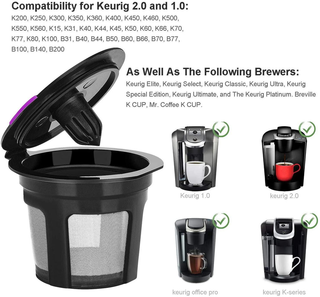 6 Pack Reusable K Cups For Reusable K CUP Coffee Filter Refillable Single