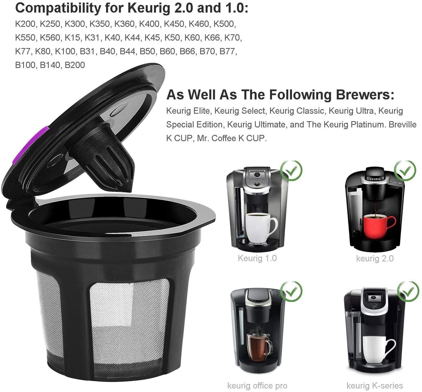 6 Pack Reusable K Cups For Reusable K CUP Coffee Filter Refillable Single