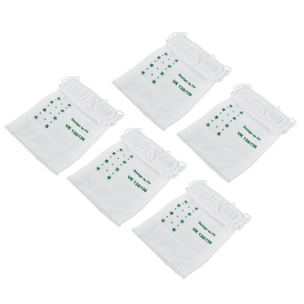 5PCS Vacuum Cleaner Dust Bag Nonwoven Vacuum Cleaner Garbage Bag for VORWERK VK135 VK136