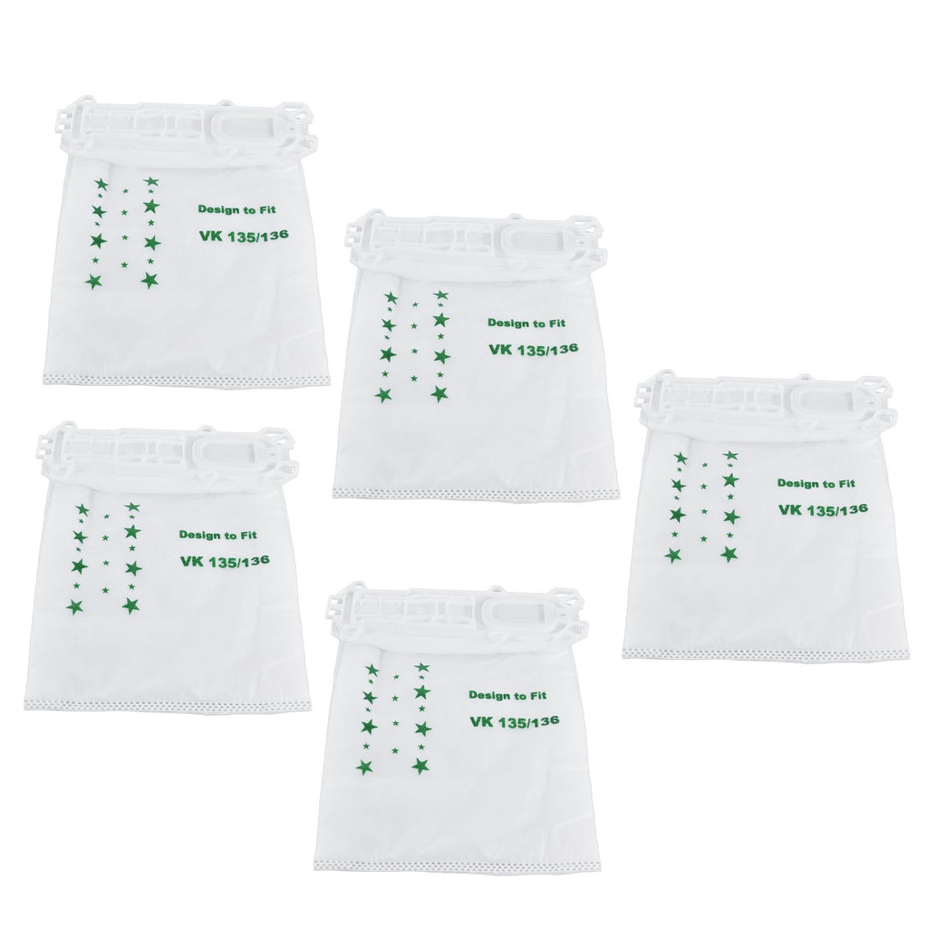 5PCS Vacuum Cleaner Dust Bag Nonwoven Vacuum Cleaner Garbage Bag for VORWERK VK135 VK136