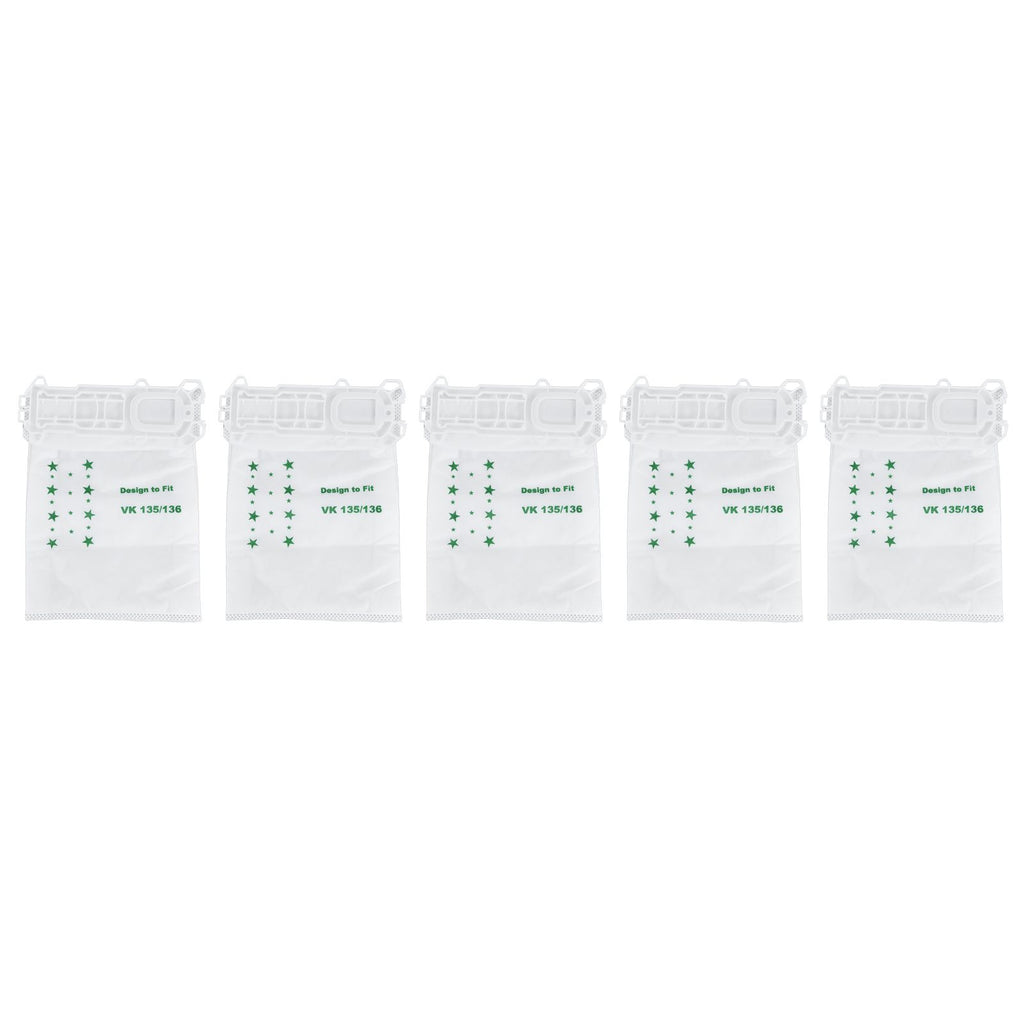 5PCS Vacuum Cleaner Dust Bag Nonwoven Vacuum Cleaner Garbage Bag for VORWERK VK135 VK136