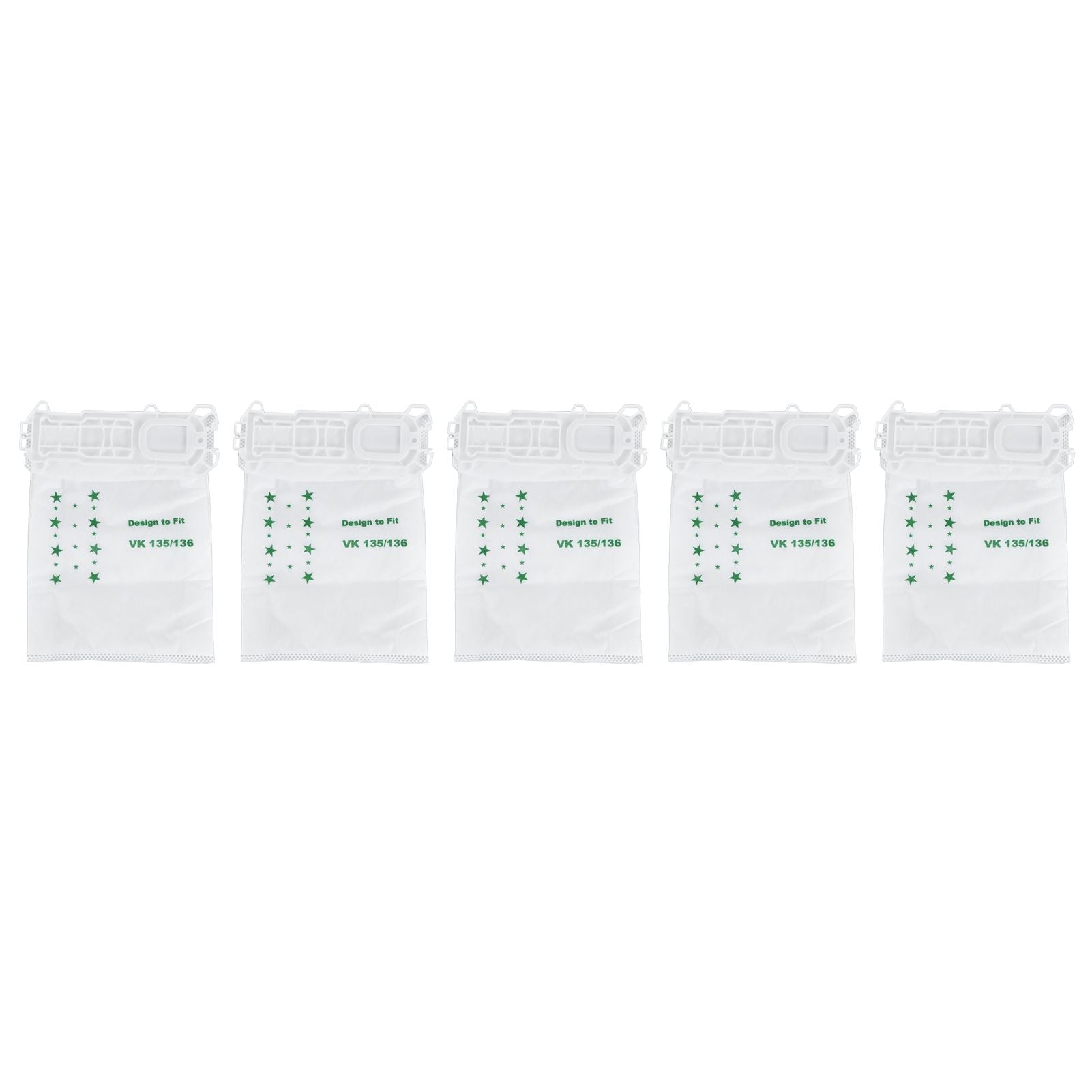 5PCS Vacuum Cleaner Dust Bag Nonwoven Vacuum Cleaner Garbage Bag for VORWERK VK135 VK136