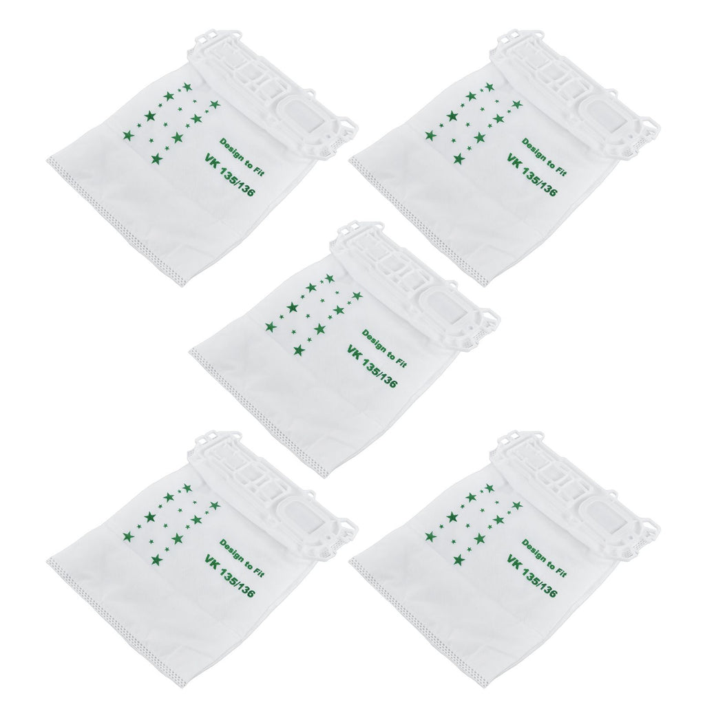 5PCS Vacuum Cleaner Dust Bag Nonwoven Vacuum Cleaner Garbage Bag for VORWERK VK135 VK136