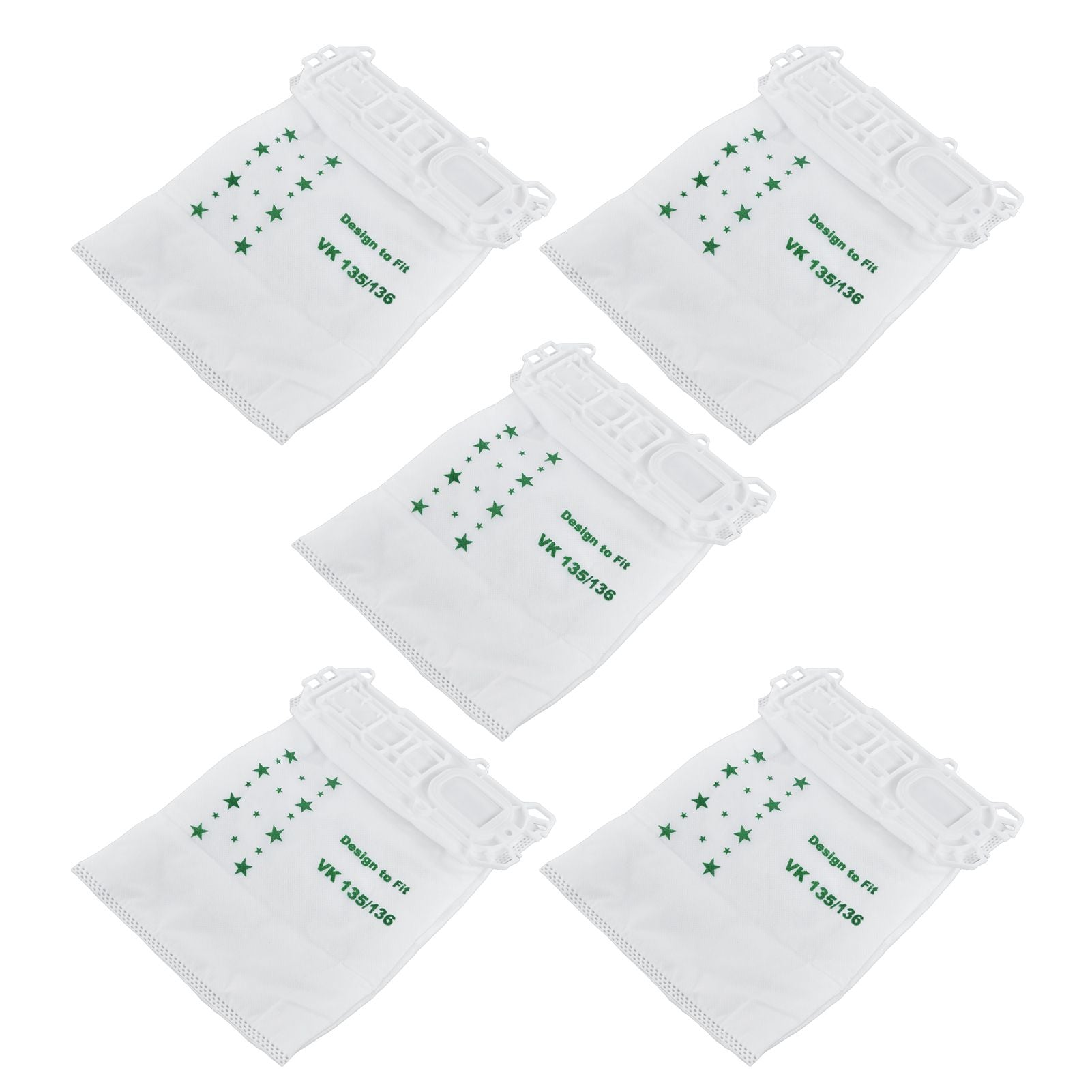 5PCS Vacuum Cleaner Dust Bag Nonwoven Vacuum Cleaner Garbage Bag for VORWERK VK135 VK136