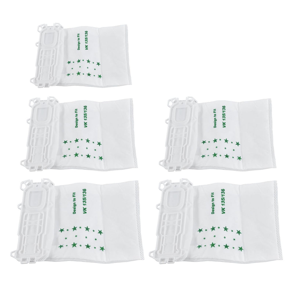 5PCS Vacuum Cleaner Dust Bag Nonwoven Vacuum Cleaner Garbage Bag for VORWERK VK135 VK136